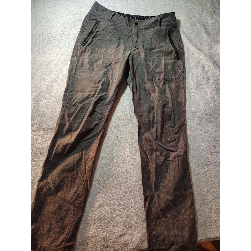 Lululemon Pants Mens 36 Plaid Classic Fit Stretch Zip Pocket Commuter Casual